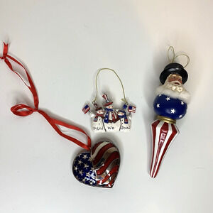 Christmas Ornament Lot Lenox Heart Of America And Patriotic